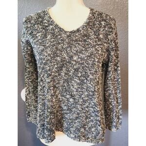 J.Jill Multi color metallic accents Pullover V-Neck Knit sweater Size Small